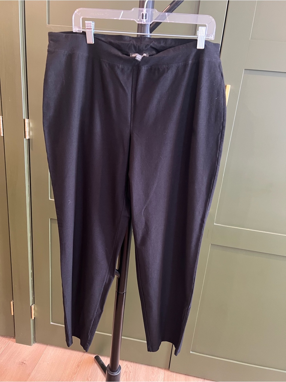 Eileen Fisher Black Straight-Leg Dress Pants